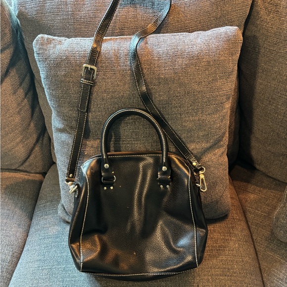 Kate Spade Maise Black Pebbled Leather Satchel Crossbody Bag - Picture 2 of 3